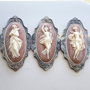 Incolay decorative carved stone plaques